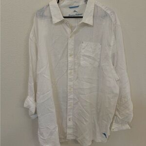 Tommy Bahama White Linen Casual Button-Down Shirt